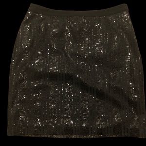 Black Sequin Mini Skirt